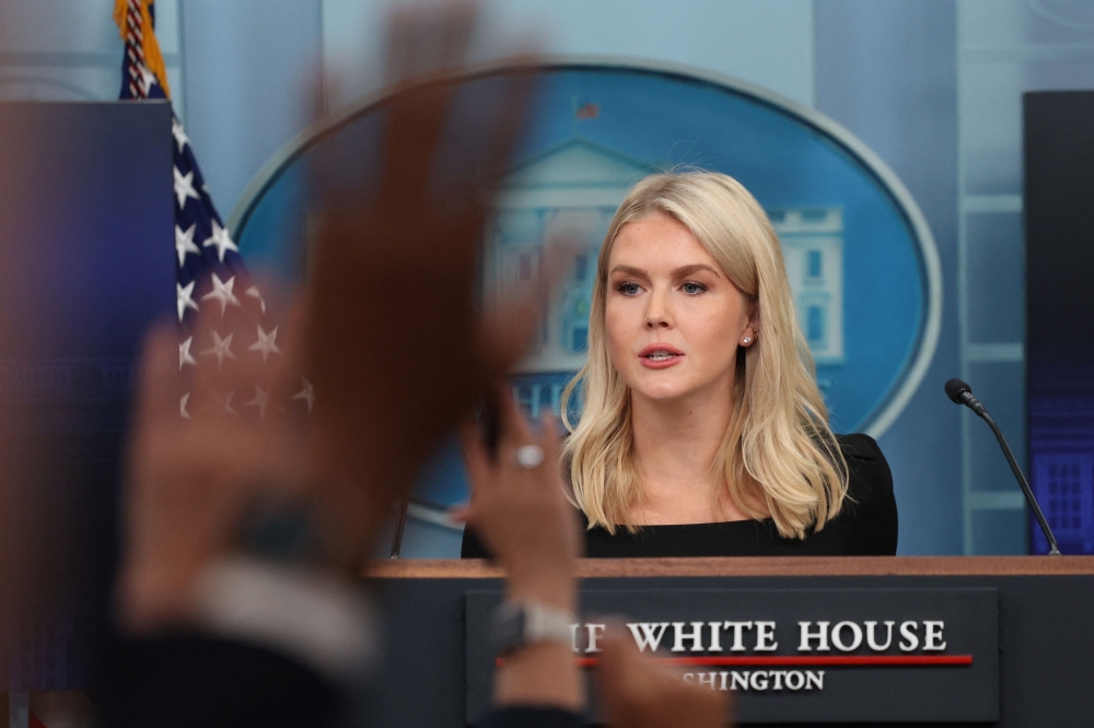 White House Press Secretary Karoline Leavitt speaks during the daily briefing in the Brady Briefing Room of the White House in Washington, DC, on June 19, 2025. (Photo by Alex Wroblewski / AFP)
