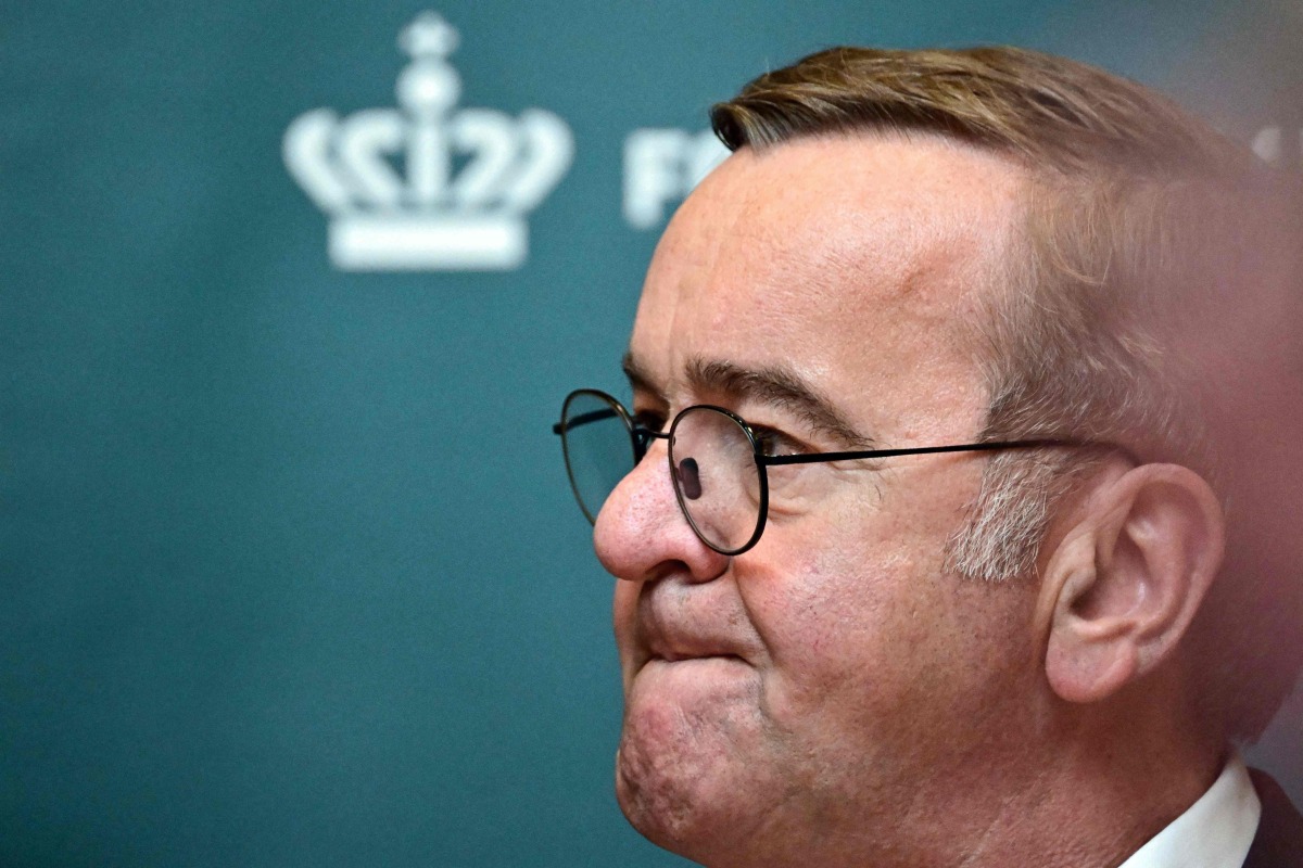 German Defence Minister Boris Pistorius looks on during a press conference with the Danish Defence Minister after their meeting in Copenhagen on June 30, 2025. (Photo by Tobias Schwarz / POOL / AFP)
