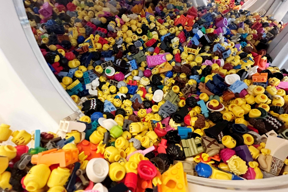 Lego pieces for sale are pictured at a Lego Store in Annapolis, Maryland, on April 7, 2025. (Photo by Jim Watson / AFP)
