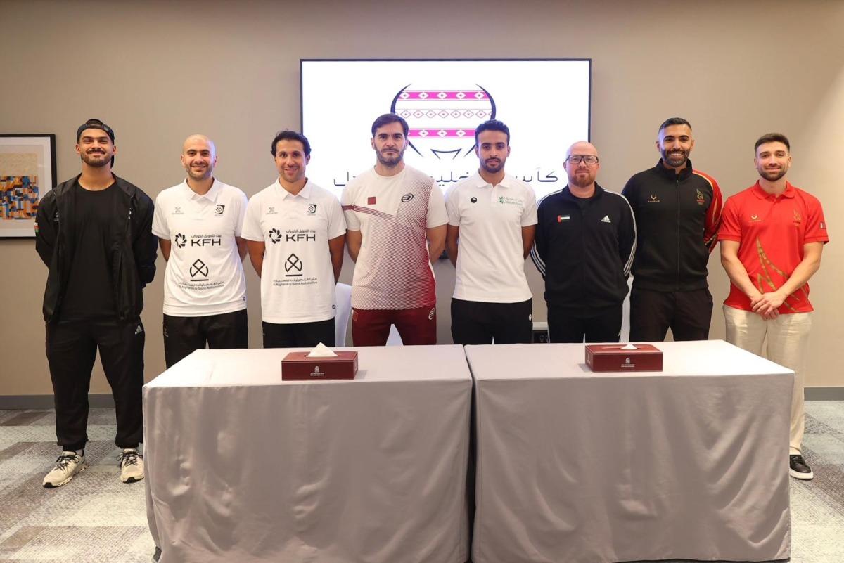 Captains of the participating teams pose for a photo following the draw.