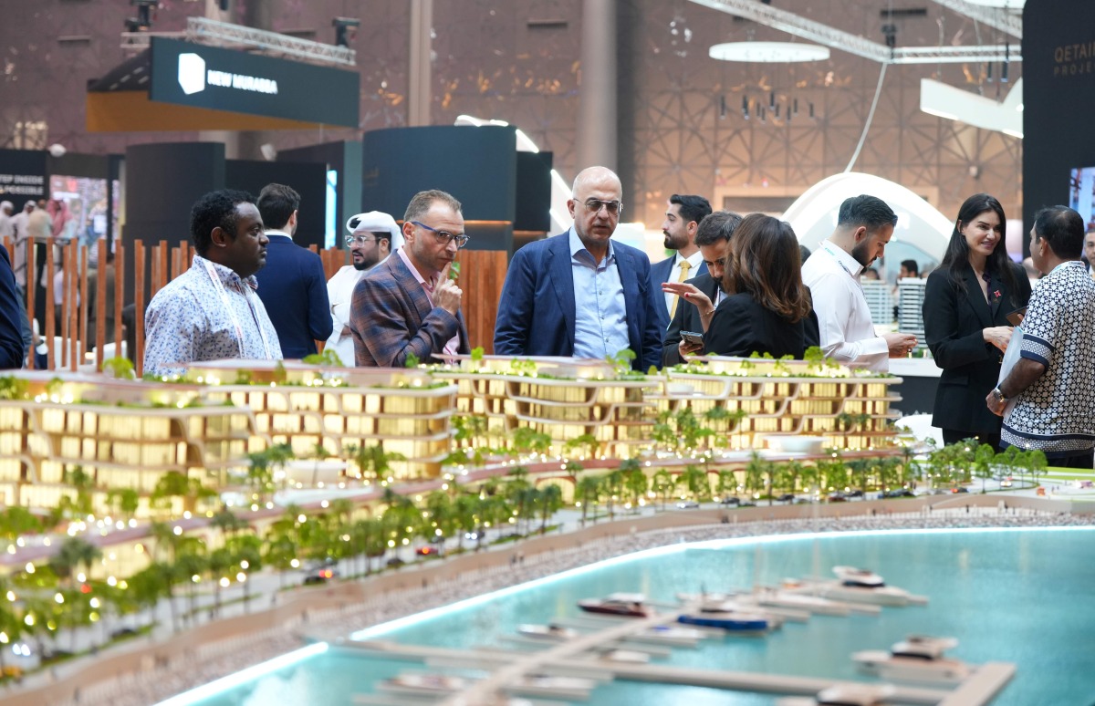 People seen at one of the pavillions at the Cityscape Qatar 2025.