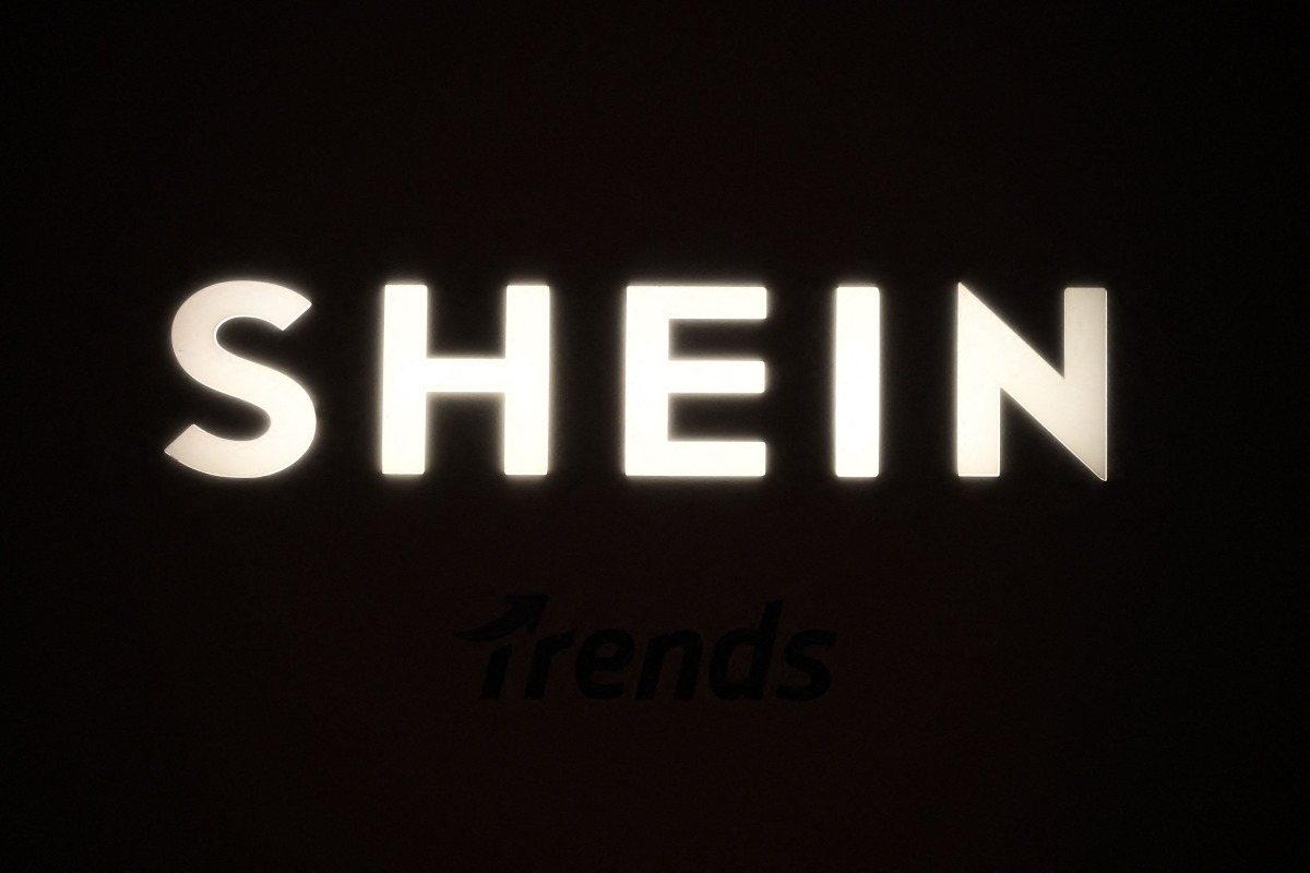 A picture shows the logo Shein during the Urban Ritual fashion show Fall-Winter 2025/26 organized by Chinese fashion giant Shein in Milan, on October 16, 2025. Photo by Piero CRUCIATTI / AFP