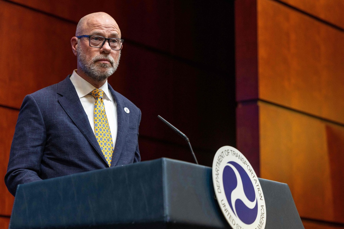 FAA Administrator Bryan Bedford holds a press conference at the U.S. Department of Transportation Headquarters on November 05, 2025 in Washington, DC. Photo by TASOS KATOPODIS / GETTY IMAGES NORTH AMERICA / Getty Images via AFP
