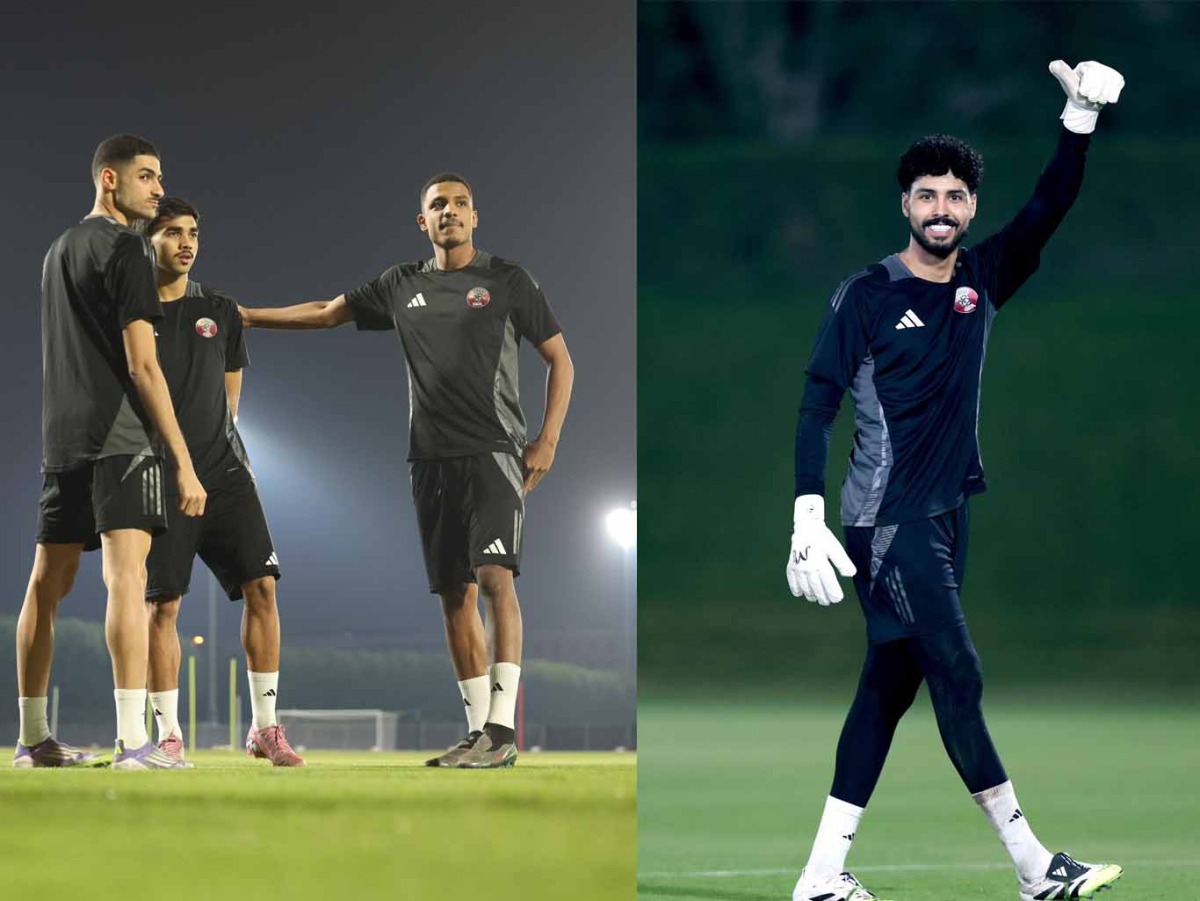 Qatar players during a training session.