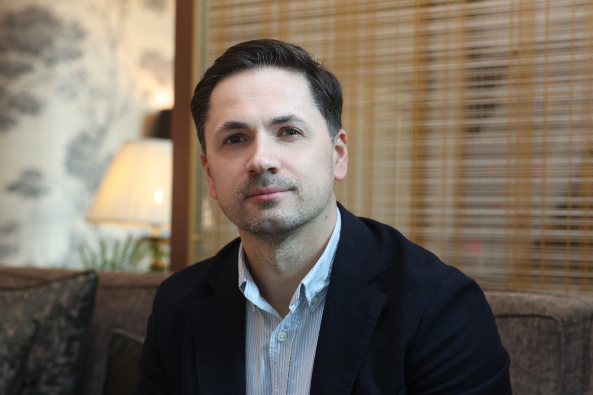 QazCode CEO Oleksii Sharavar during an interview with The Peninsula