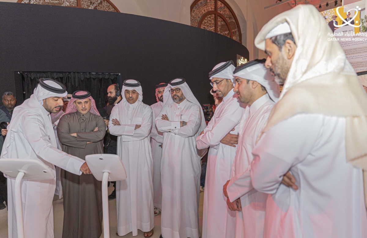 Minister of Environment and Climate Change H E Dr. Abdullah bin Abdulaziz bin Turki Al Subaie, Minister of Labour H E Dr. Ali bin Smaikh Al Marri, Minister of Justice and Minister of State for Cabinet Affairs H E Ibrahim bin Ali Al Mohannadi, GCO Director H E Sheikh Jassim bin Mansour bin Jabor Al-Thani, and other officials during the event yesterday.