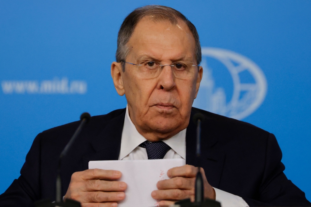 Russian Foreign Minister Sergei Lavrov delivers his annual end-of-year press conference at the Russian Foreign Ministry headquarters in Moscow on January 20, 2026. (Photo by Tatyana Makeyeva / AFP)