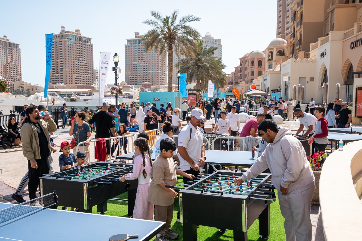 Participants at the community sports activations at The Pearl during the last year’s Sport Day celebrations. (File photo)
