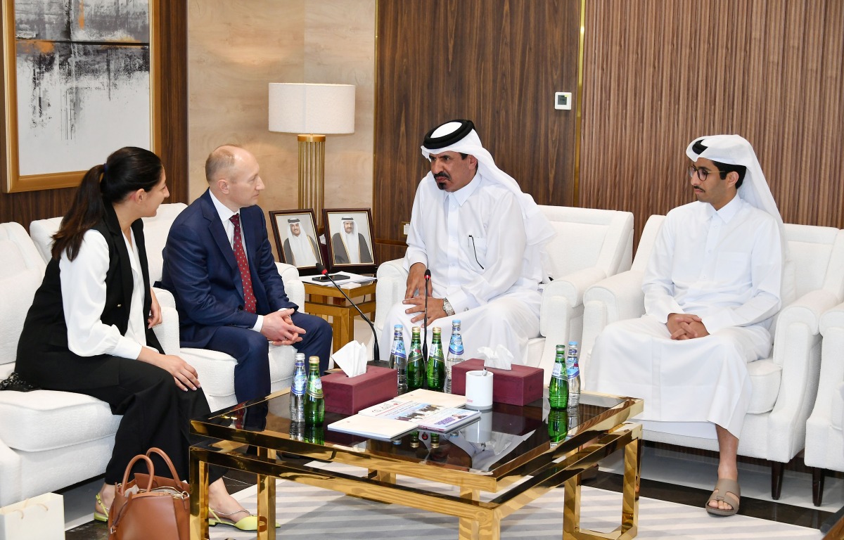 QC First Vice-Chairman, Mohamed bin Ahmed bin Twar Al Kuwari with First Deputy Governor of the Novgorod Region, H E Evgenii Bogdanov and other officials.