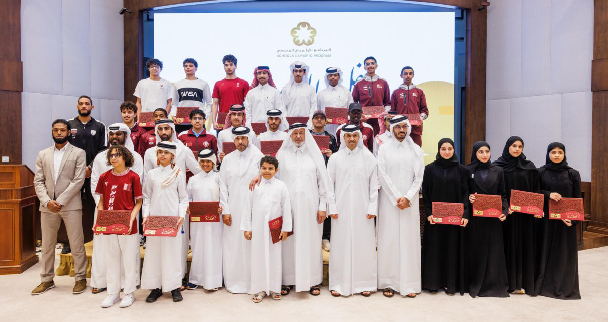 The event was attended by QOC’s First Vice President Mohamed bin Yousef Al Mana, Second Vice President Dr. Thani bin Abdulrahman Al Kuwari, Secretary-General Jassim bin Rashid Al Buenain and Chairman of the Organizing Committee of the School Olympic Program Sheikh Khalifa bin Khalid Al Thani along with several presidents and representatives of sports federations.