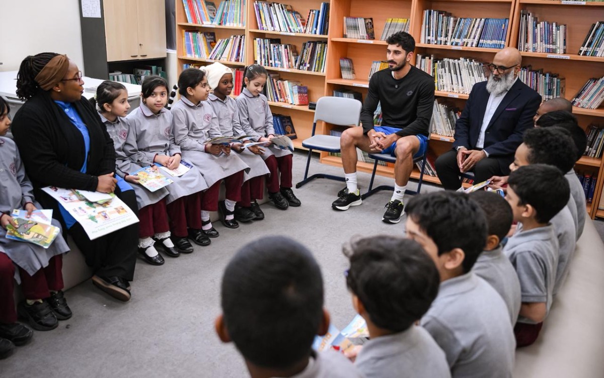 Hady Habib with First Assalam School students. 