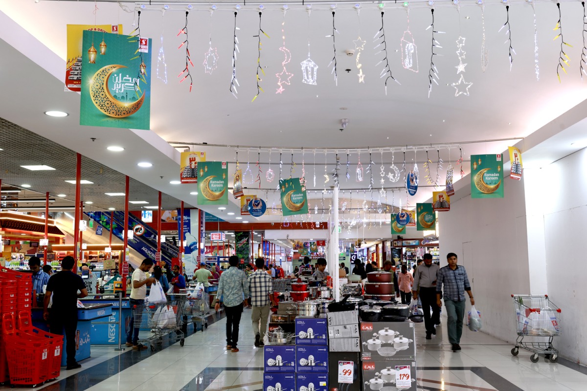 Families shopping ahead of Ramadan at a mall in Qatar. 