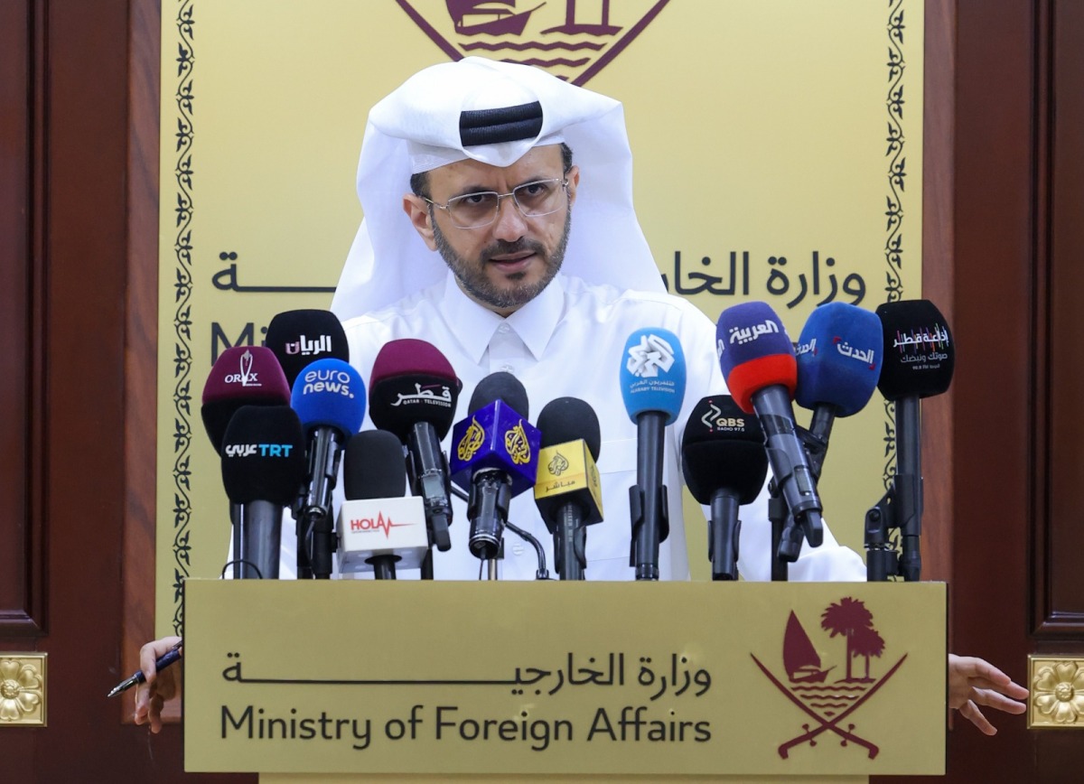 File photo of the Advisor to the Prime Minister and Official Spokesperson for the Ministry of Foreign Affairs Dr. Majed bin Mohammed Al Ansari during a press conference.