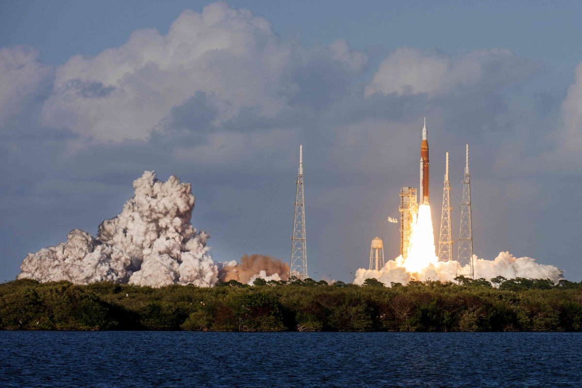 The Artemis II crewed lunar mission lifts off from Pad 39B at Kennedy Space Center in Cape Canaveral, Florida, on April 1, 2026. Photo by Jim WATSON / AFP