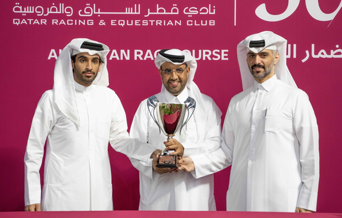 Head of the QREC Racing Operations Section Rashid Saed Adiba honoured the winners of the Msheireb Cup.