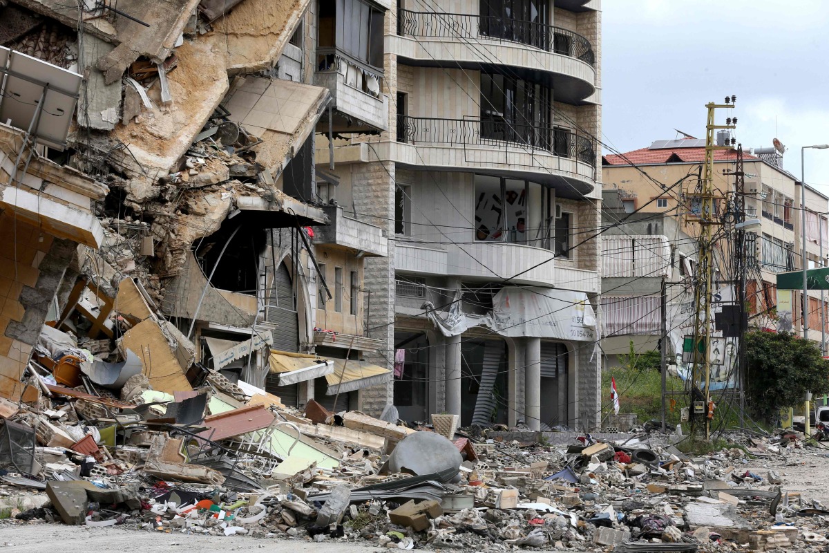 This picture shows the destruction from Israeli strikes in the southern Lebanese city of Nabatieh on April 20, 2026. (Photo by MAHMOUD ZAYYAT / AFP)