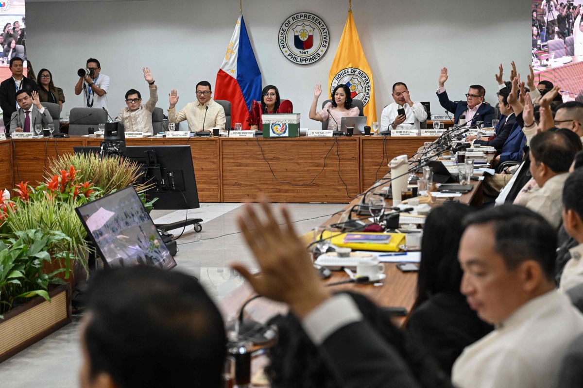 Lawmakers conduct a committee hearing on the impeachment complaints against Philippine Vice President Sara Duterte at the House of Representatives in Quezon City, Metro Manila on April 29, 2026. (Photo by Jam STA ROSA / AFP)