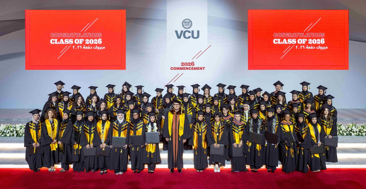 VCUarts Qatar Dean Amir Berbić with the class of 2026.