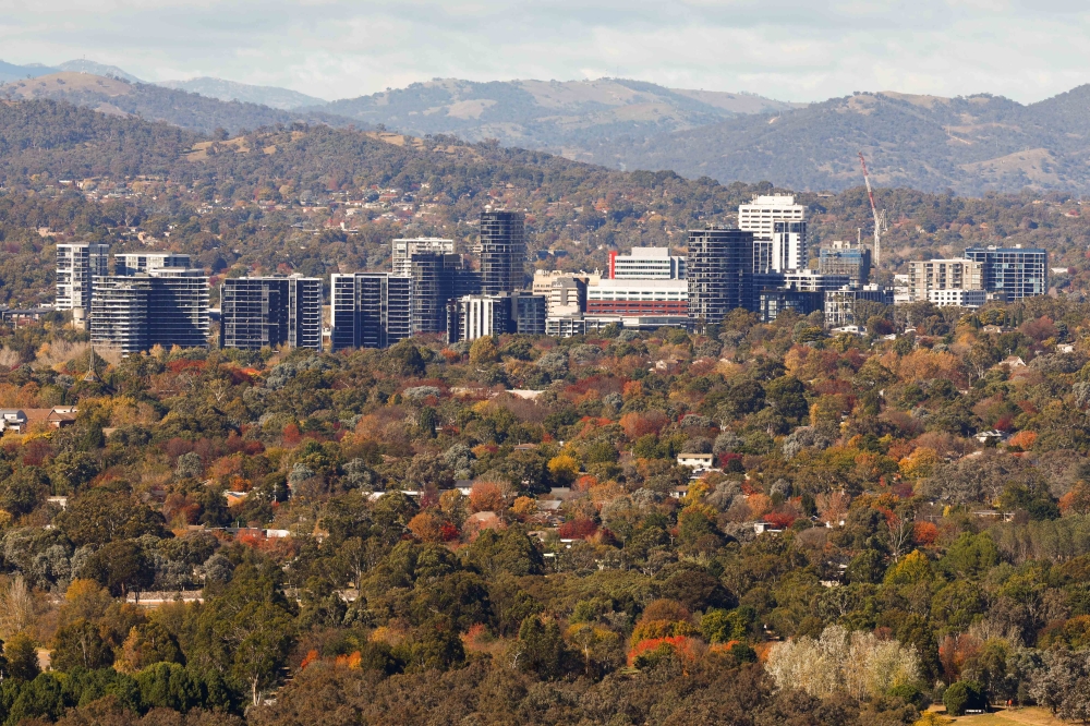 This photo taken on May 8, 2026 shows the autumn scenery in Canberra, Australia. (Photo by Chu Chen/Xinhua)
