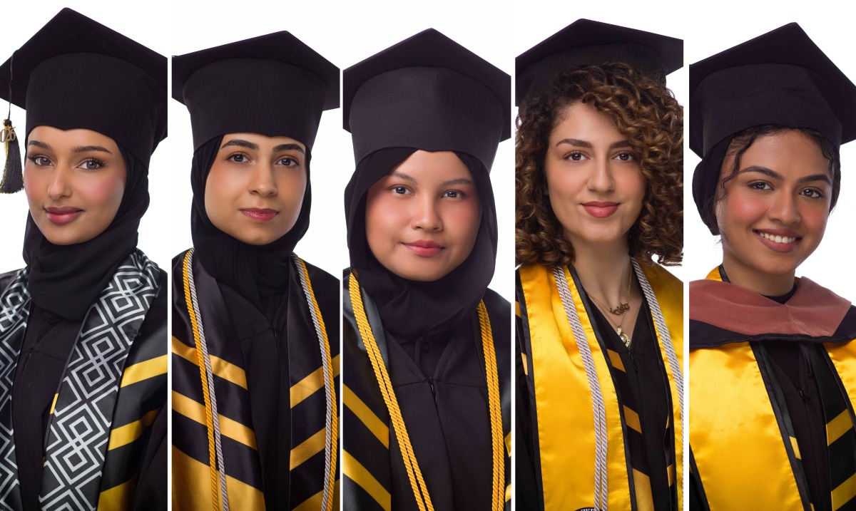From left: Reema Al Mohannadi, Khawla Al-Essa, Tarishah Ramanda Fadilah, Nourhane Tarroun and Alice Mohammed Aslem