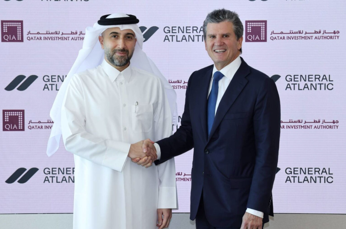 CEO of QIA Mohammed Saif Al-Sowaidi with Chairman and CEO of General Atlantic Bill Ford.