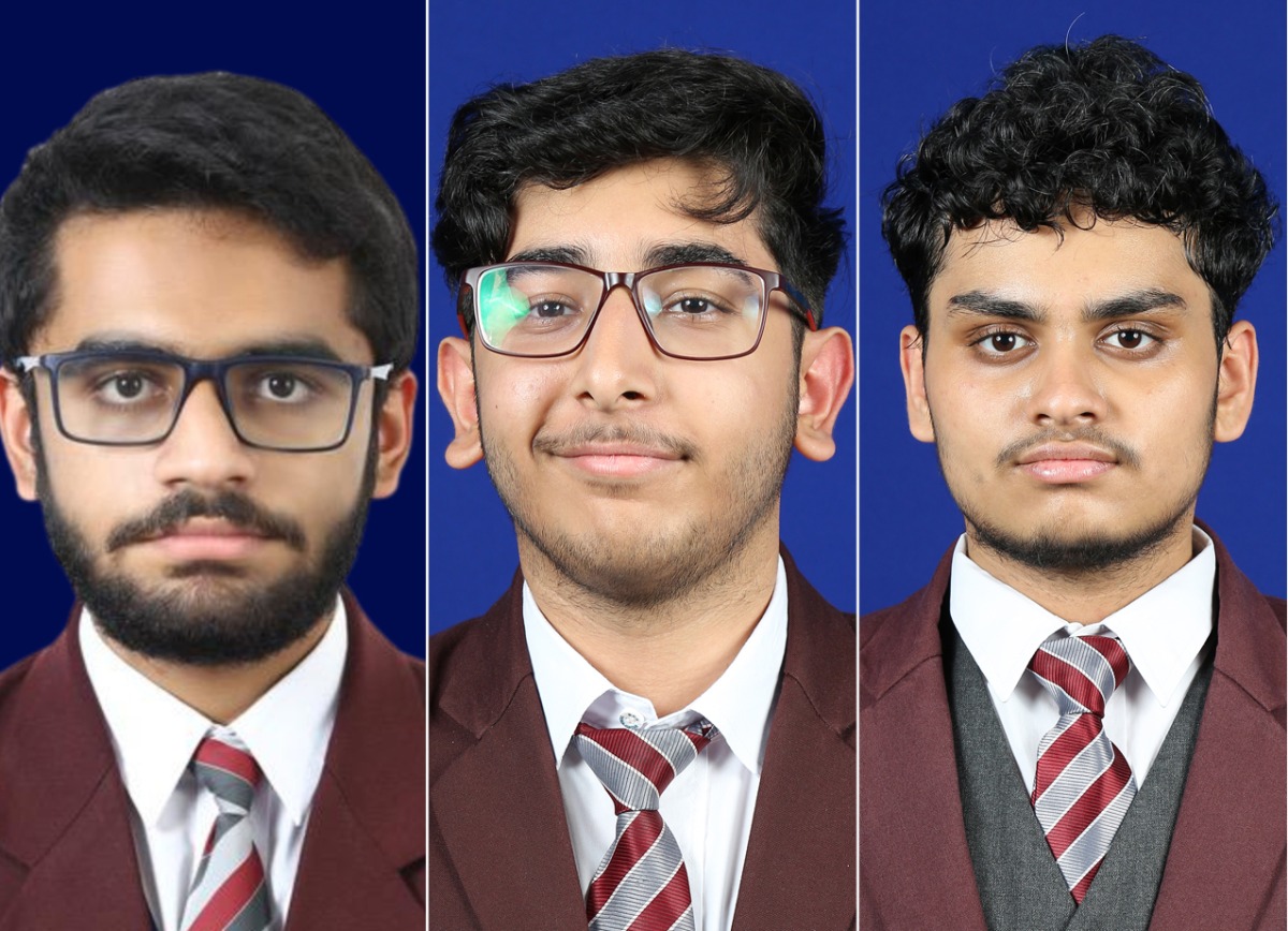From left: Shubham Tejas Mehta, Advik Jain, and Priyansh Kailashchandra Nainwal