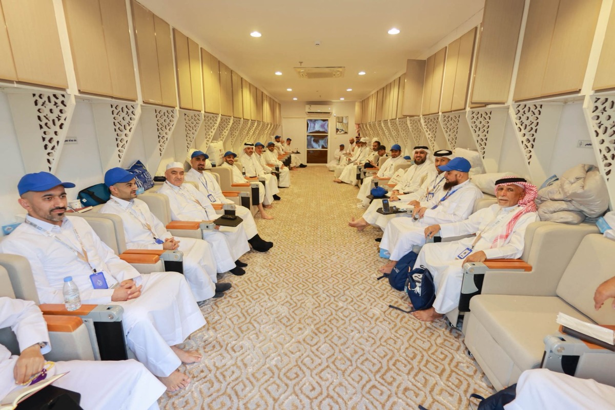 Pilgrims from Qatar at Qatari camps in Mina.