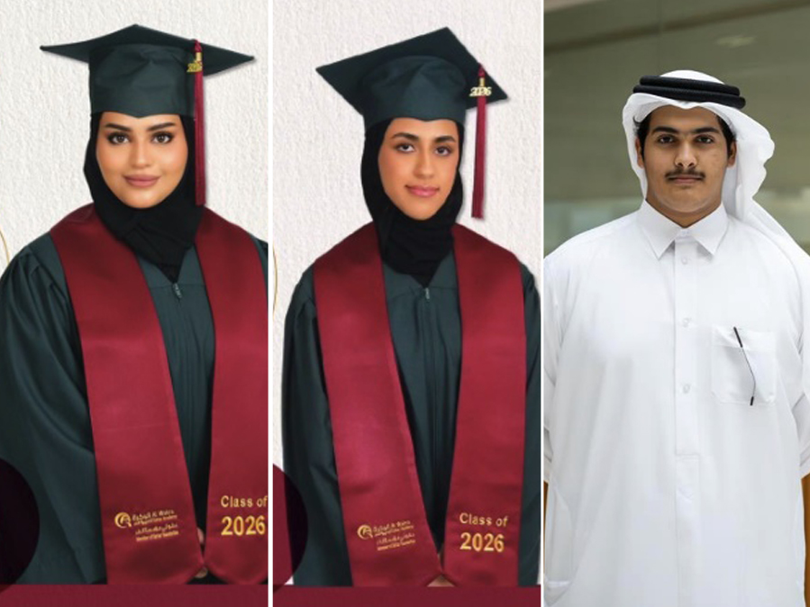 From left: Lolwa Al Khater, Najlaa Hamad Al-Saffar, Hamad Faisal Al-Thani