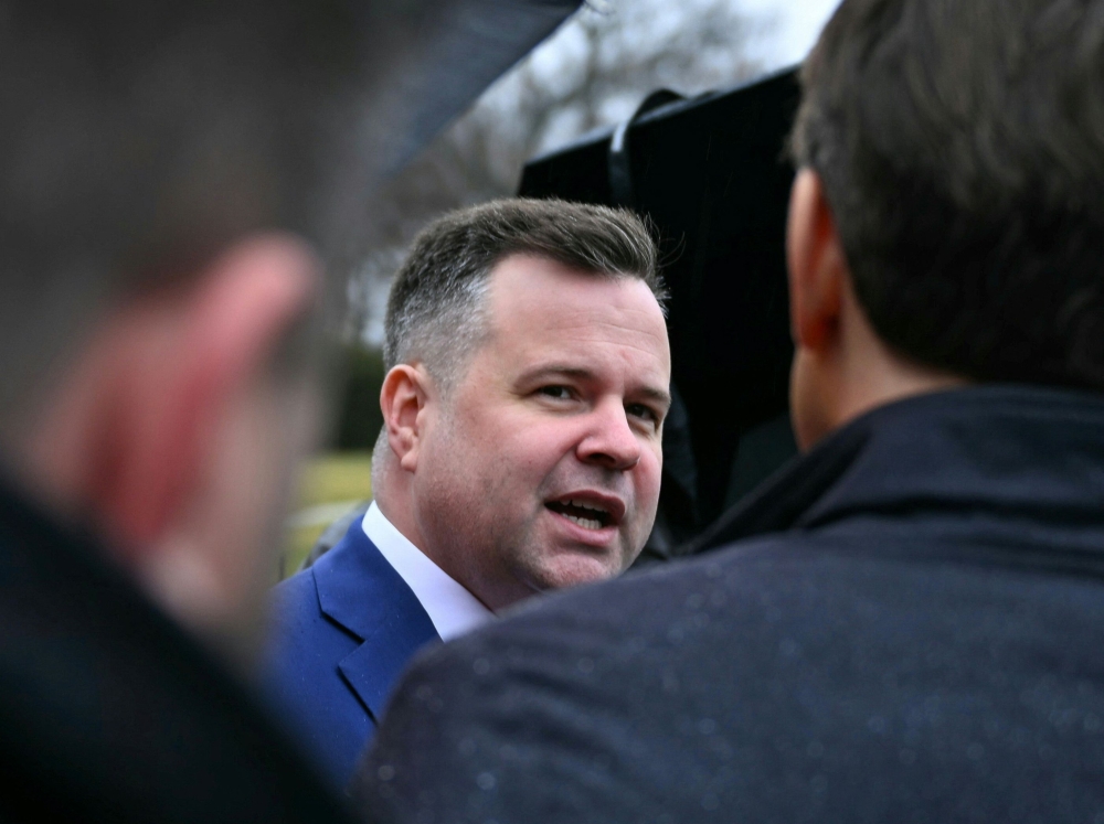 (FILES) Bill Pulte, Director of the Federal Housing Finance Agency, speaks to reporters outside the West Wing of the White House in Washington, DC. Photo by Brendan Smialowski/ AFP)