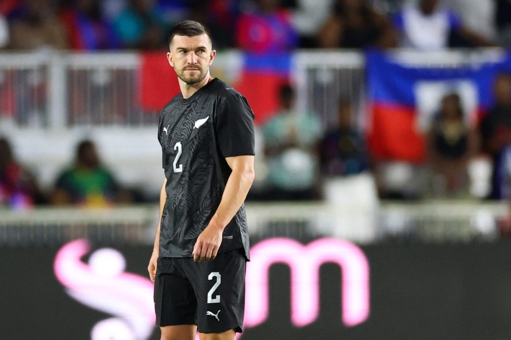 Tim Payne #2 of New Zealand looks on in the first half against Haiti during the international friendly match at Chase Stadium on June 02, 2026 in Fort Lauderdale, Florida. Megan Briggs/Getty Images/AFP 