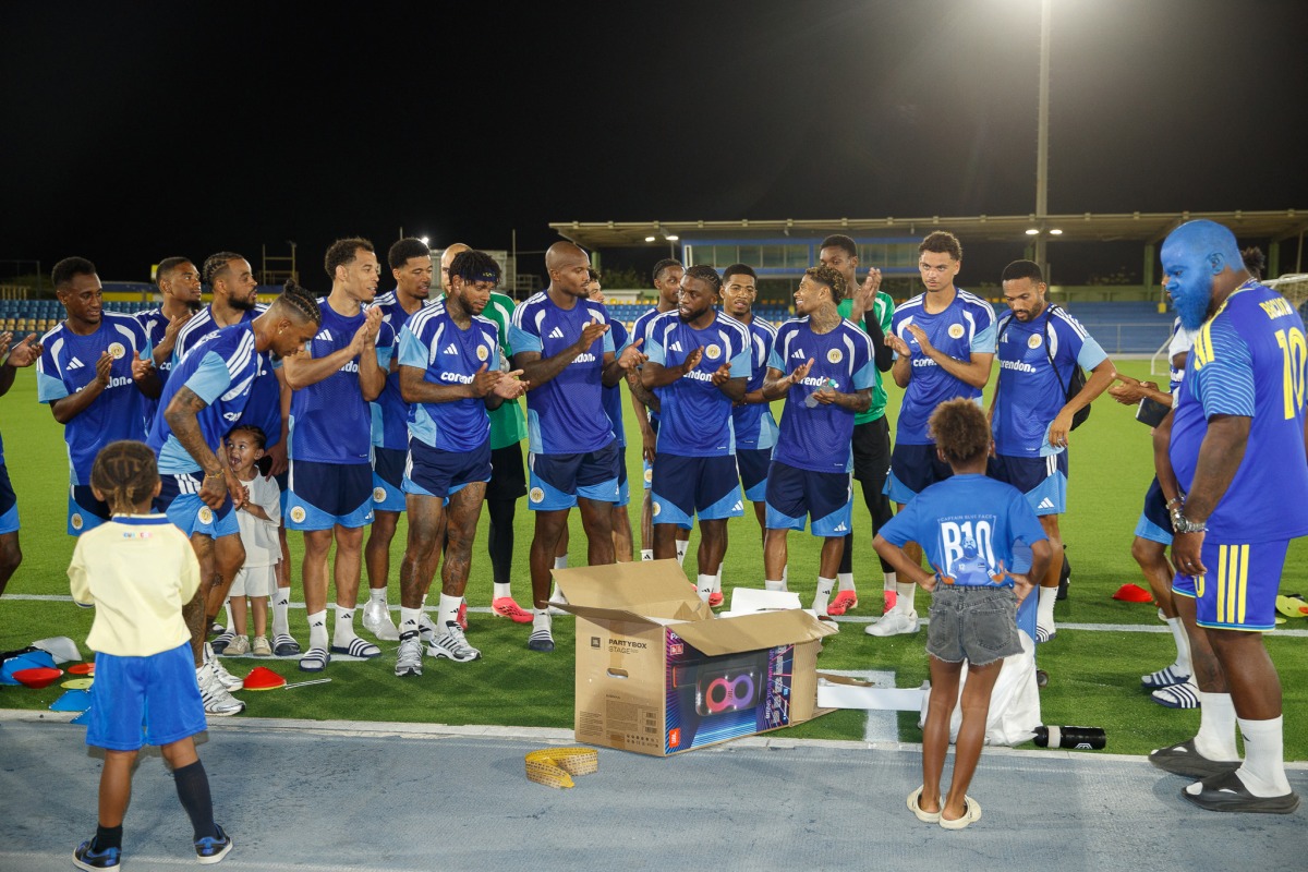 Curacao’s players during a training session. (AFP)