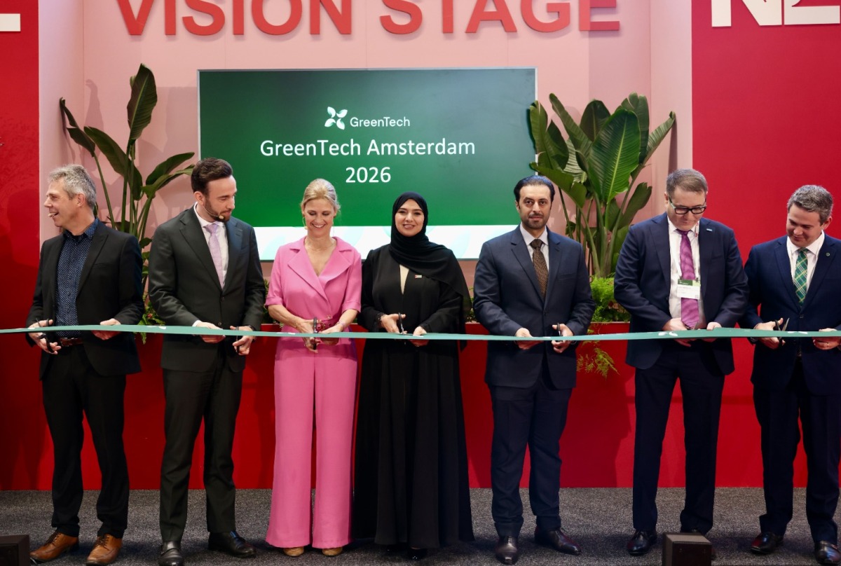 Minister of Municipality H E Abdullah bin Hamad bin Abdullah Al Attiyah with senior participating officials during the opening ceremony.