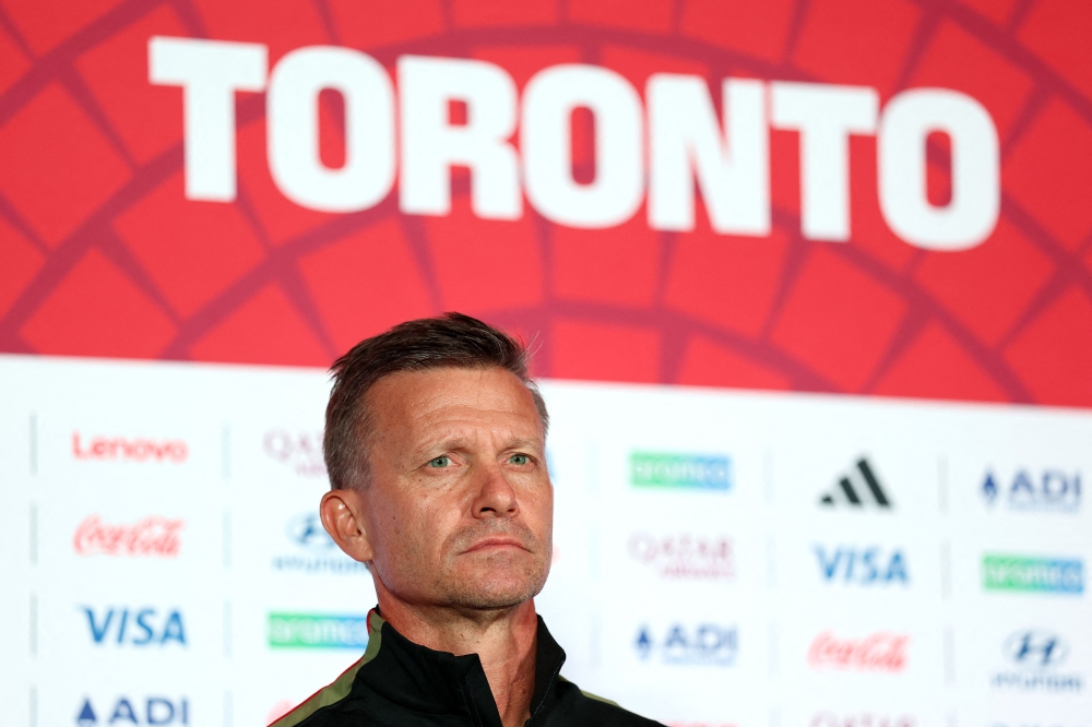 Jesse Marsch, Head Coach of Canada, attends the press conference of Canada one day ahead of the FIFA World Cup 2026 Group B on June 11, 2026 in Toronto, Ontario. Charlotte Wilson/Getty Images/AFP 