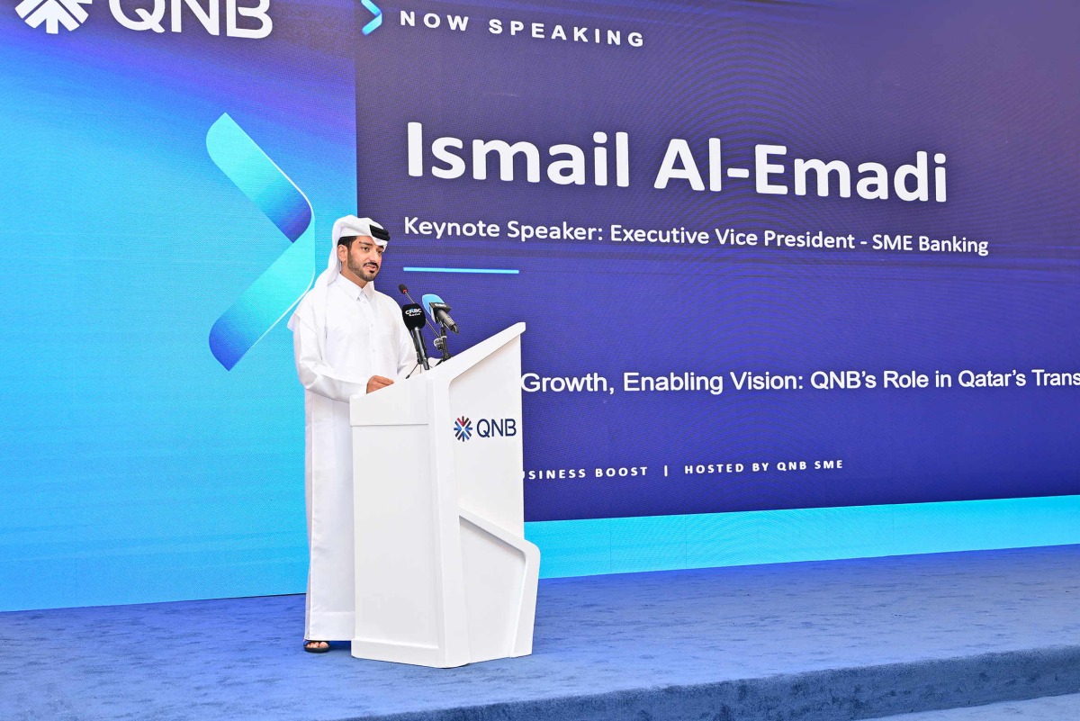 Ismail Mandani Al-Emadi speaking during the event.