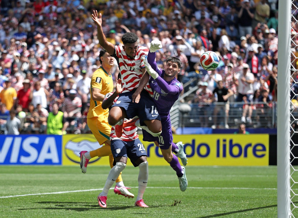 Alex Freeman #16 of the United States heads to score the team's second goal during the FIFA World Cup 2026 Group D match between USA and Australia at Seattle Stadium on June 19, 2026 in Seattle, Washington. (Photo by Emilee Chinn / GETTY IMAGES NORTH AMERICA / Getty Images via AFP)