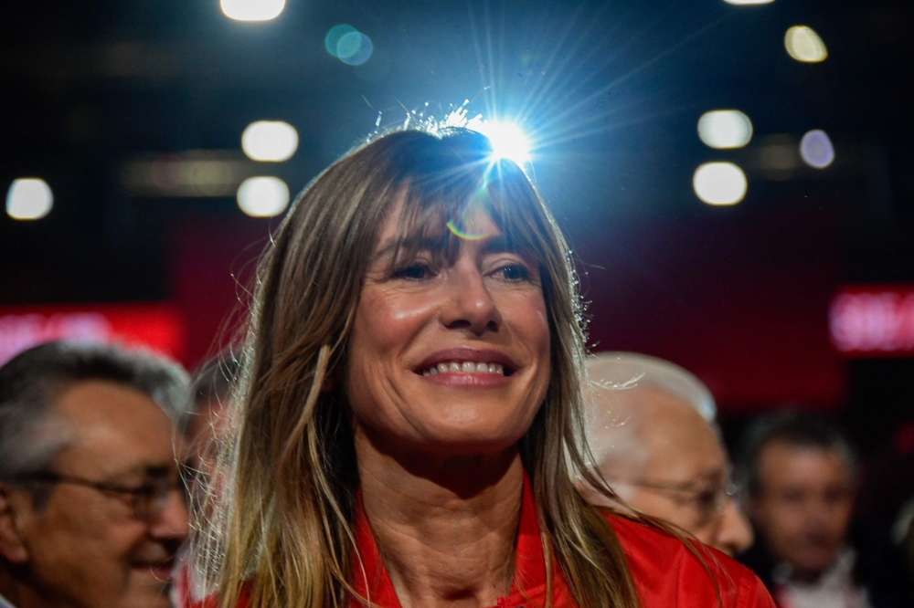 (Files) Begona Gomez, wife of Spain's prime minister Pedro Sanchez, in Seville, on December 1, 2024. (Photo by Cristine Quicler / AFP)