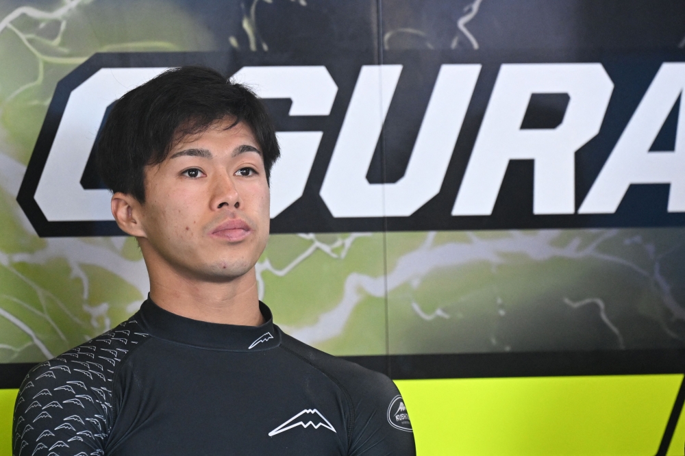 Team Trackhouse MotoGP Racing's Ai Ogura is seen in the box during a free practice session prior to the MotoGP Grand Prix of Czechia in Brno, Czech Republic, on June 20, 2026. (Photo by Michal Cizek / AFP)