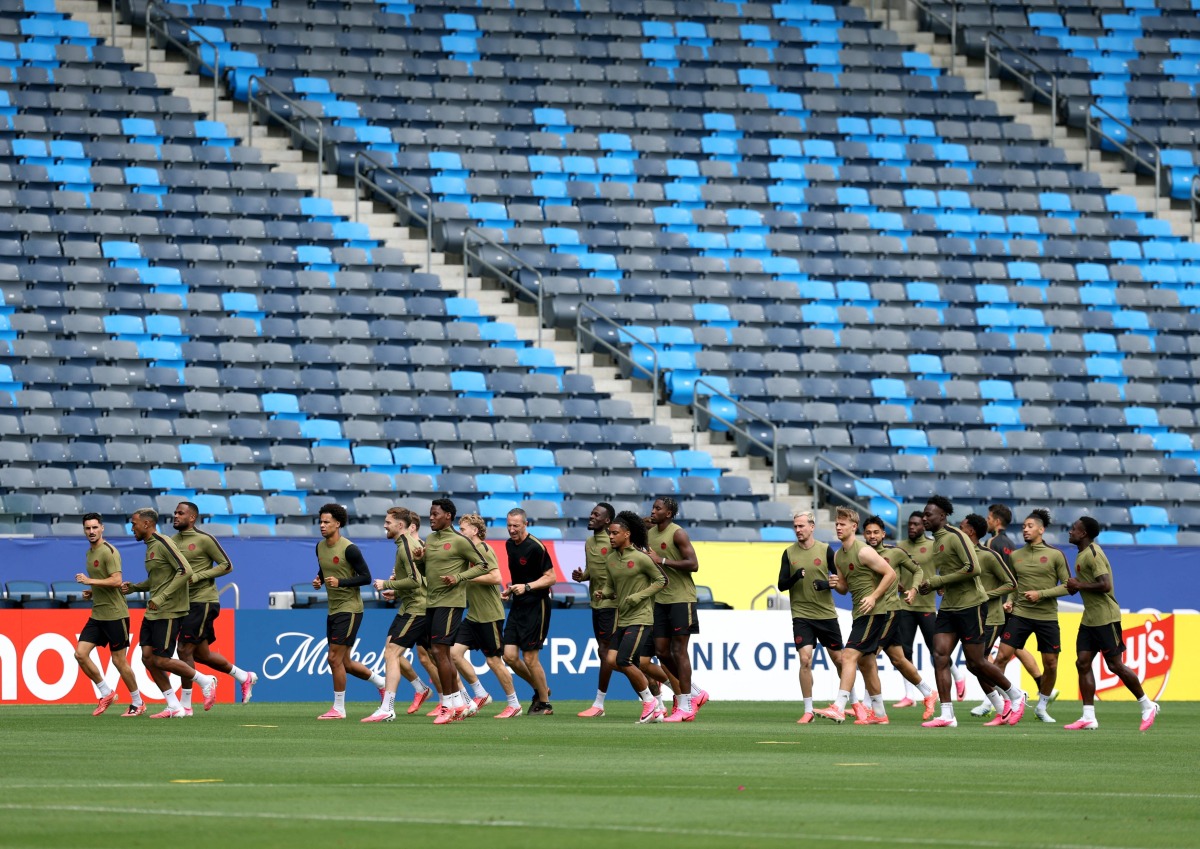 Canada’s players take part in a training session in Carson. (AFP)