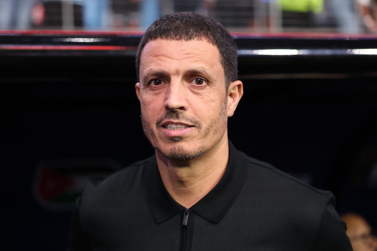 Jamal Sellami, Head Coach of Jordan, looks on during the FIFA World Cup 2026 Group J match between Jordan and Argentina at Dallas Stadium on June 27, 2026 in Arlington, Texas. Luke Hales/Getty Images/AFP 