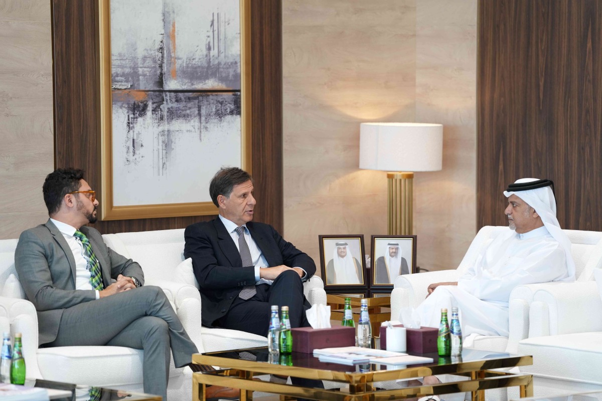 QC Board member Mohamed bin Ahmed Al Obaidly with Vice President for International Relations Mohamad Mourad and Director and Head of the International Office Rafael Solimeo. 