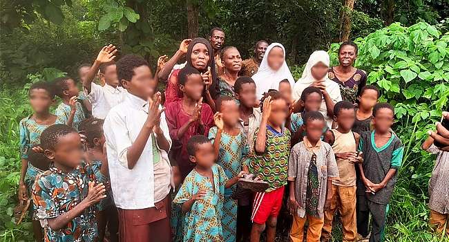 Rescued children in Oyo Nigeria kidnapping. Photo by: Presidency Nigeria