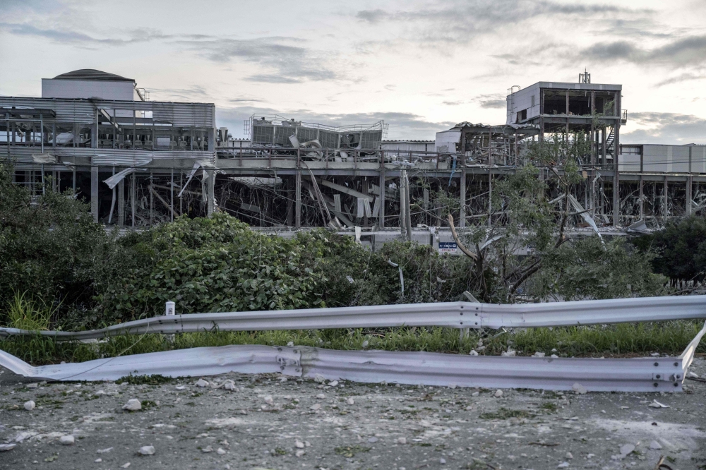Damage is seen to part of the Aeon Mall Kumamoto in Kashima, Kumamoto Prefecture, on July 29, 2026 after an earthquake struck the area. (Photo by Yuichi Yamazaki / AFP)
