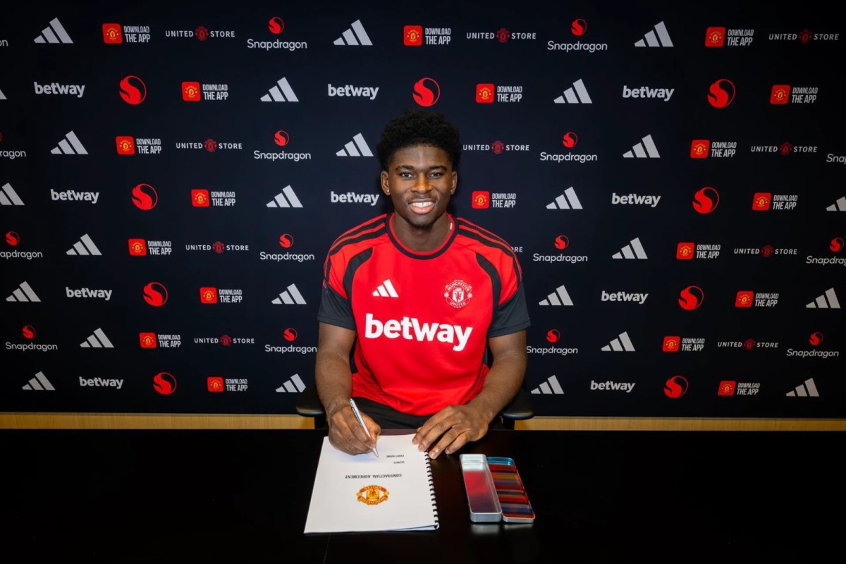 Carlos Baleba. Image from official Manchester United website.
