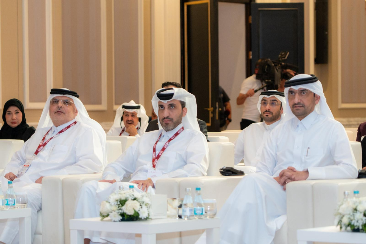 Minister of Justice and Minister of State for Cabinet Affairs H E Ibrahim bin Ali bin Issa Al Hassan Al-Mohannadi with other officials during the event.