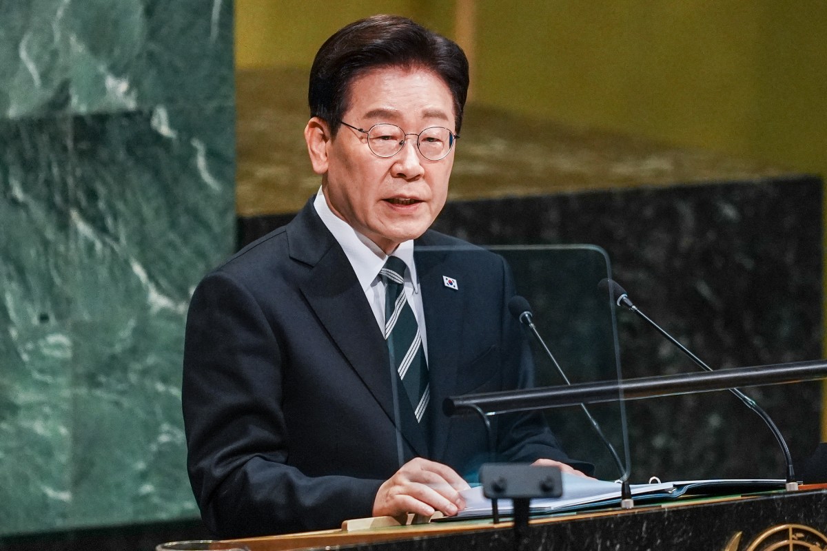President of South Korea Lee Jae Myung speaks during the 81st session of the United Nations (U.N.) General Assembly at U.N. Headquarters on September 22, 2026 in New York City. Photo by RYAN MURPHY / GETTY IMAGES NORTH AMERICA / GETTY IMAGES VIA AFP