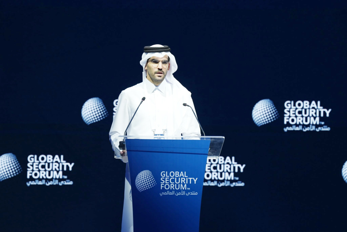 NCSA Director-General Ahmed Mohammed Al Mutawa Al Hammadi speaking at the Global Security Forum 2026 yesterday.