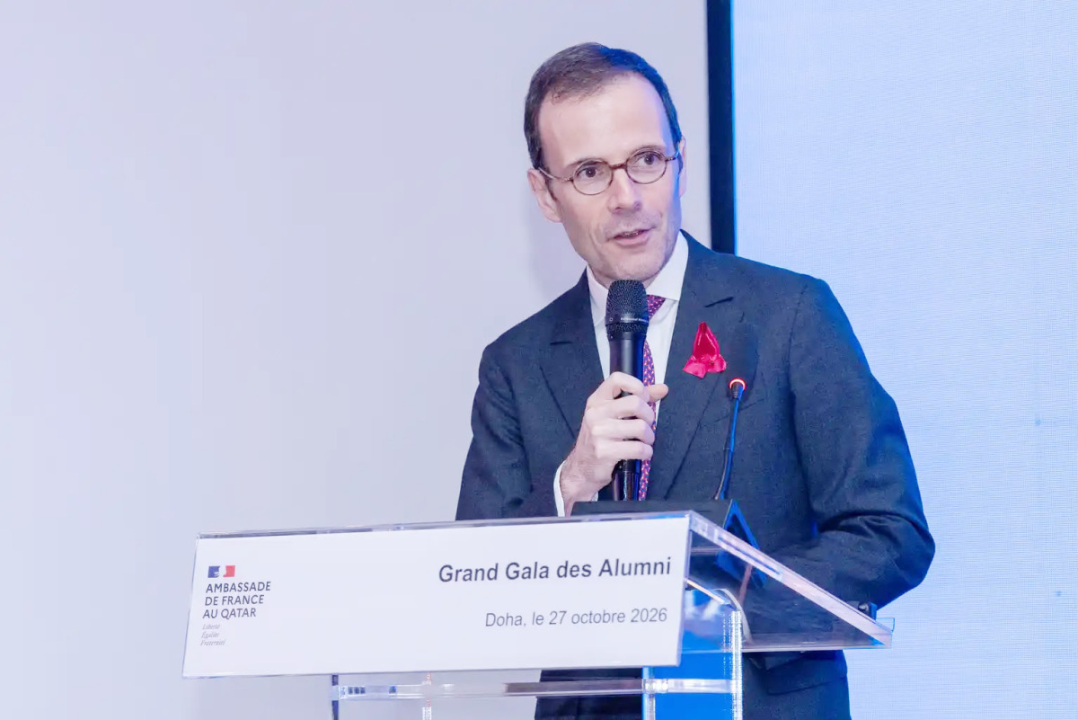 Ambassador of France H E Arnaud Pescheux addressing the event.