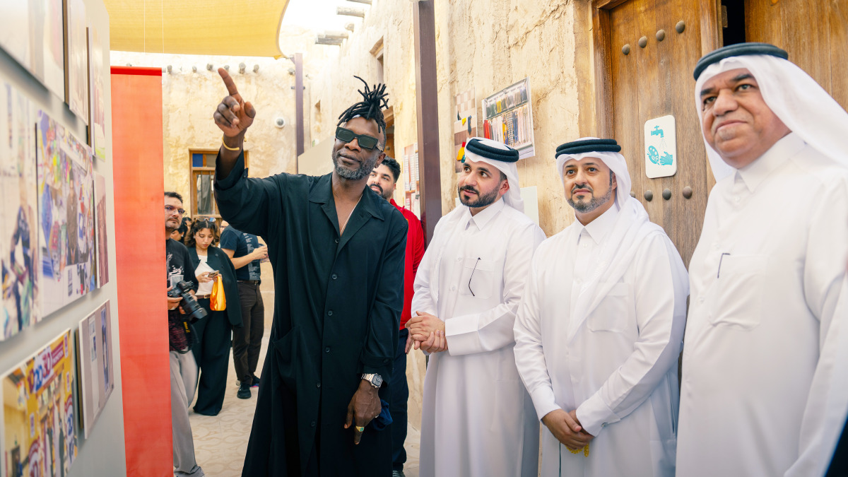 CEO Qatar Museums Mohammed Saad Al Rumaihi (second right) with other officials and artists at the exhibition.